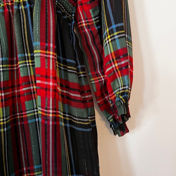 J. Crew Red & Green Holiday Tartan Cocktail MIDI Dress with Slip, sz. XL - Picture 7 of 10